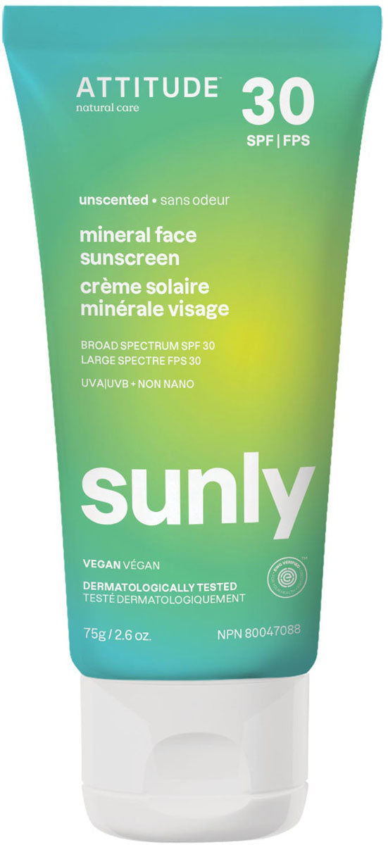 30 SPF Mineral Face Sunscreen - Unscented - 75 g