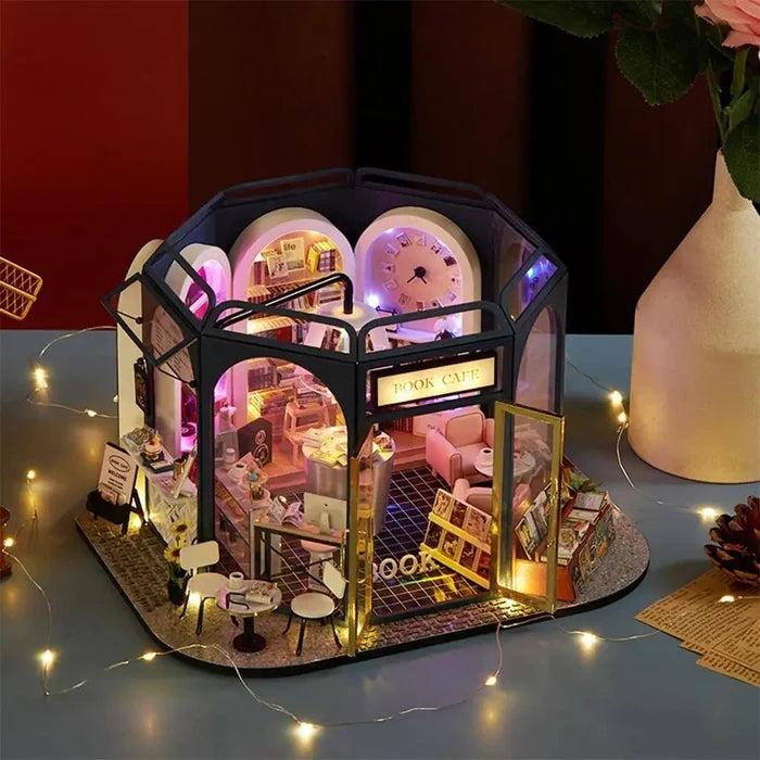 Book Cafe – DIY miniature house kit, HiNooki (image 3)