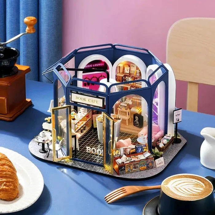 Book Cafe – DIY miniature house kit, HiNooki (image 4)