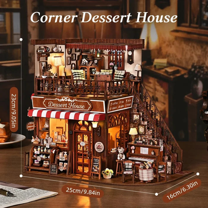 Corner Dessert House – DIY miniature house kit, HiNooki (image 7)