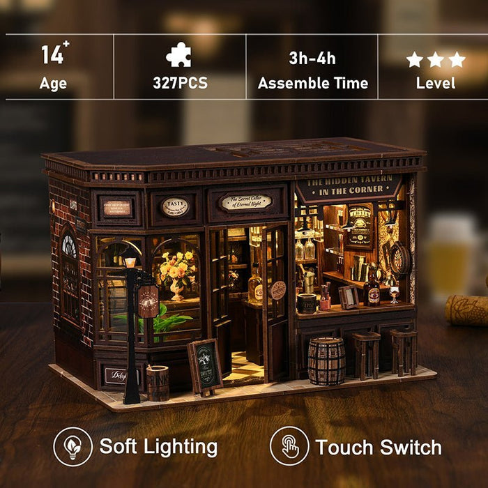 Corner Tavern – DIY miniature house kit, HiNooki (image 3)