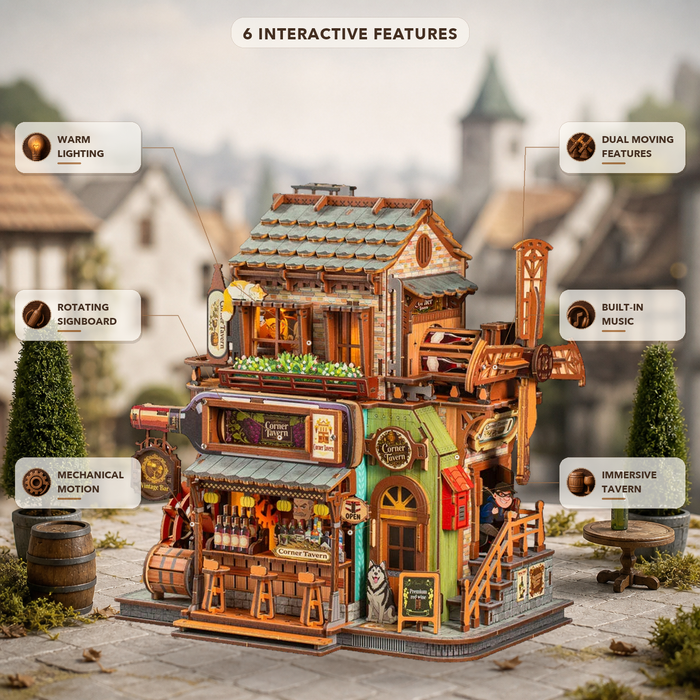 HiNooki - Corner Tavern3D Wooden Puzzles