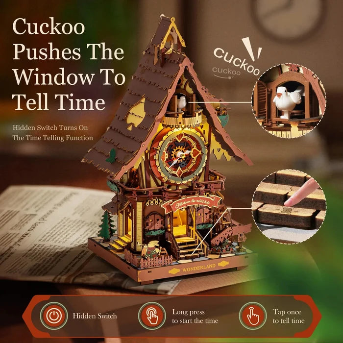 Cuckoo Clock – 3D wooden puzzle kit, HiNooki (image 4)
