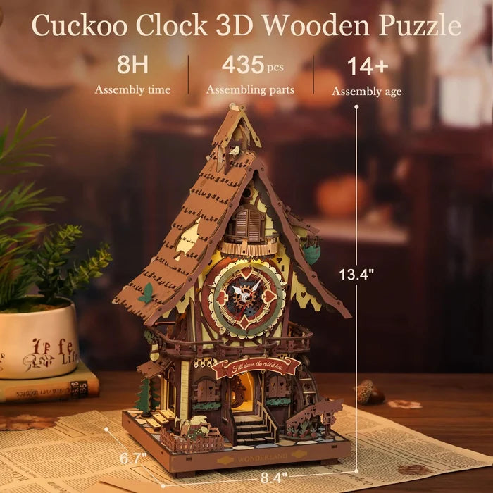 Cuckoo Clock – 3D wooden puzzle kit, HiNooki (image 5)