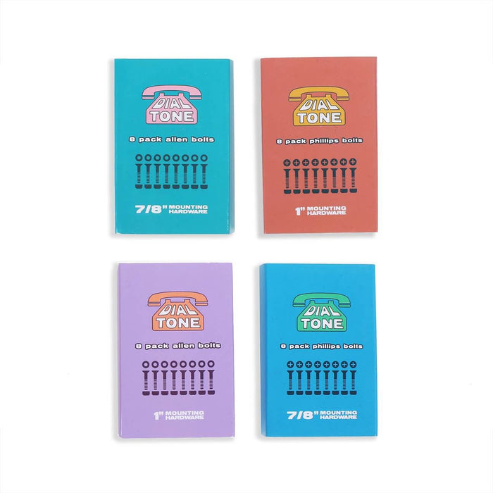 Dial Tone Wheel Co. Matchbook Skateboard Bolts in four different sizes