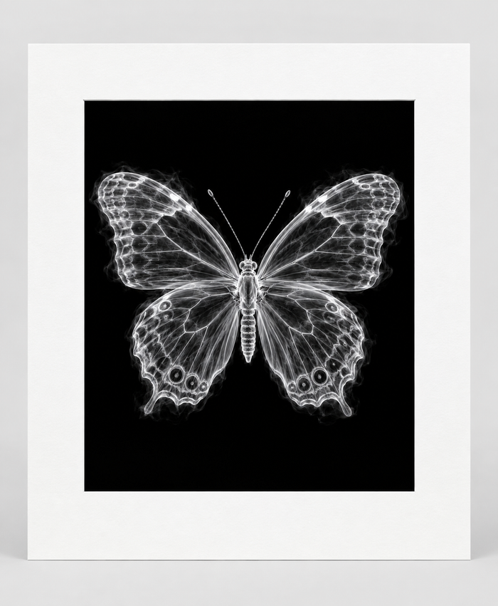 EXPOSED 002 — BUTTERFLY artwork in 16 × 20 white mat