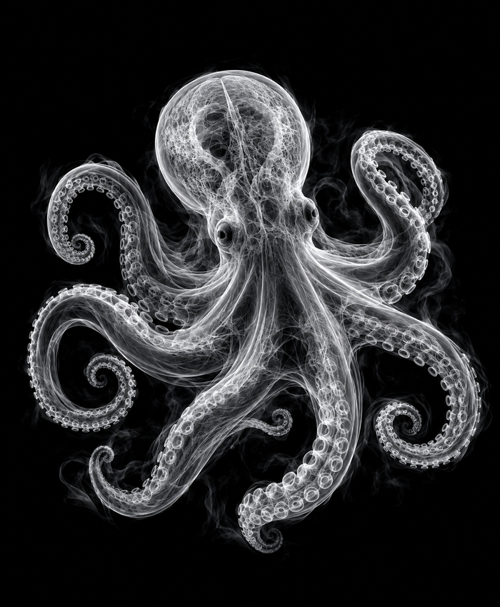EXPOSED Octopus high-detail X-ray artwork