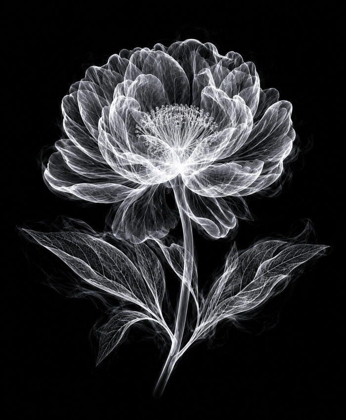 EXPOSED Lilium Candidum high-detail X-ray artwork