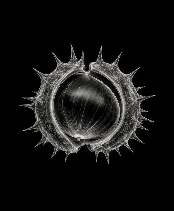 EXPOSED Autumn Chestnut high-detail X-ray artwork