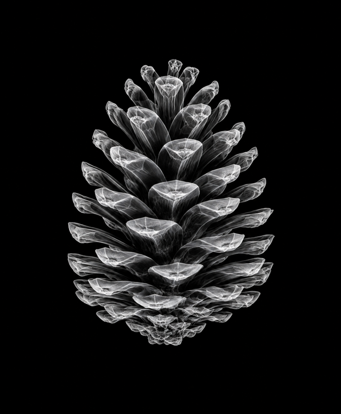 EXPOSED Autumn Pinecone high-detail X-ray artwork
