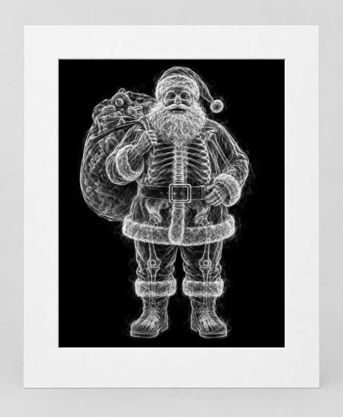 EXPOSED CHRISTMAS — FAT SANTA — 14 × 17 artwork in 16 × 20 white mat