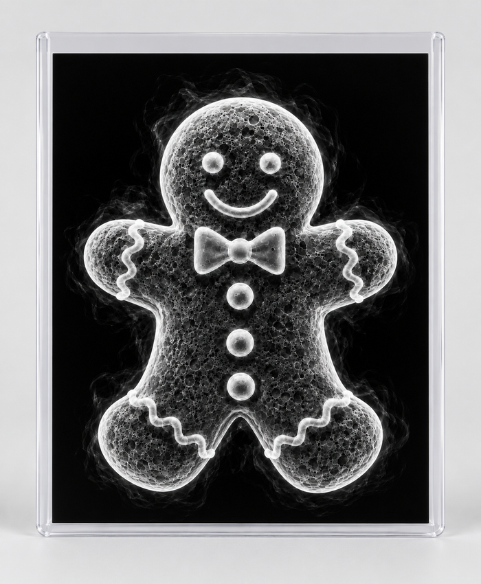 EXPOSED CHRISTMAS — GINGERBREAD MAN in clear rigid card sleeve