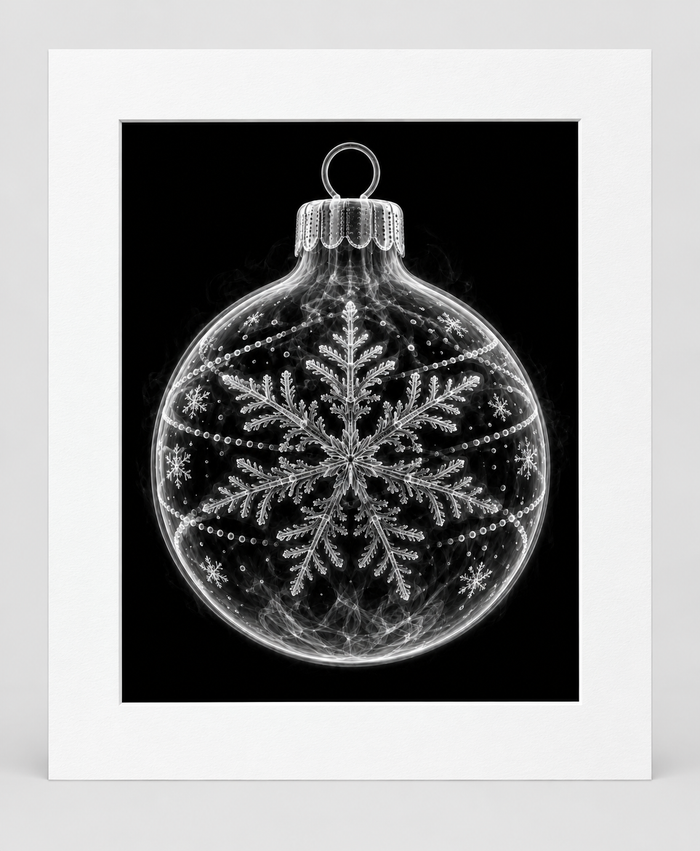 EXPOSED CHRISTMAS — ORNAMENT — 14 × 17 artwork in 16 × 20 white mat