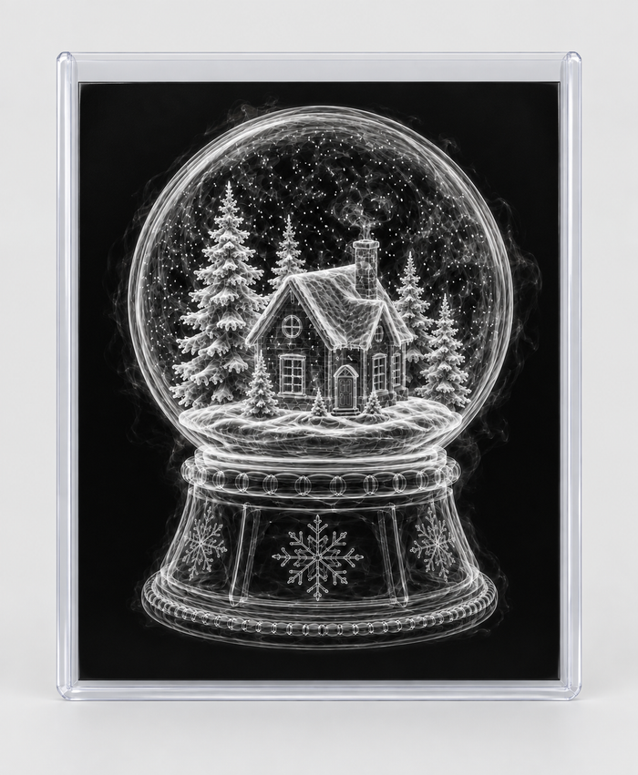 EXPOSED CHRISTMAS — SNOW GLOBE in clear rigid card sleeve