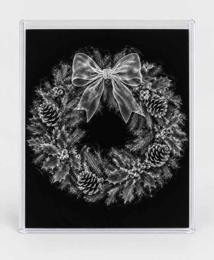 EXPOSED CHRISTMAS — WREATH in clear rigid card sleeve