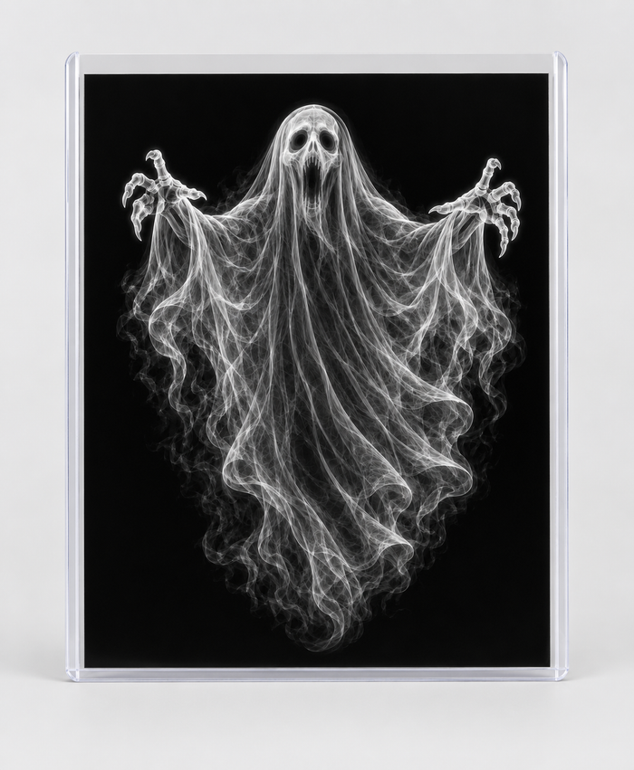 EXPOSED HALLOWEEN — GHOST in clear rigid card sleeve