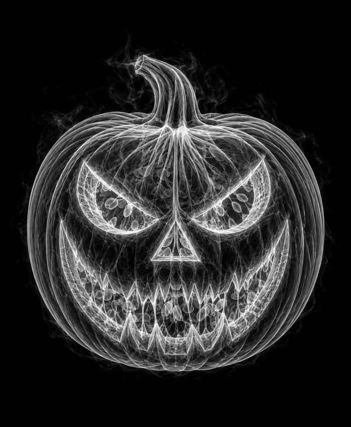 EXPOSED Halloween Pumpkin high-detail X-ray artwork