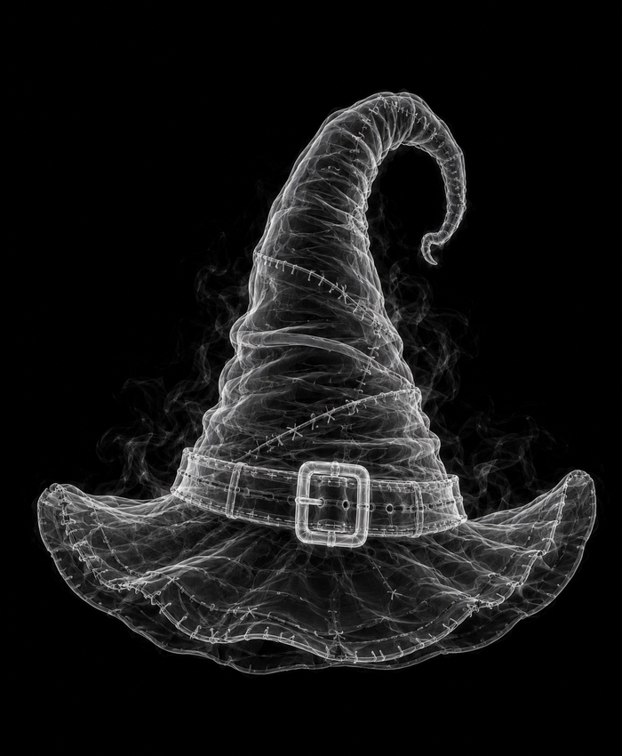 EXPOSED Halloween Witch Hat high-detail X-ray artwork