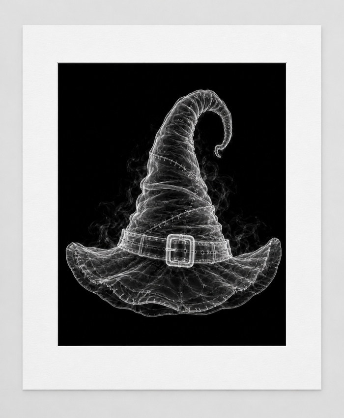 EXPOSED HALLOWEEN — WITCH HAT — 14 × 17 artwork in 16 × 20 white mat