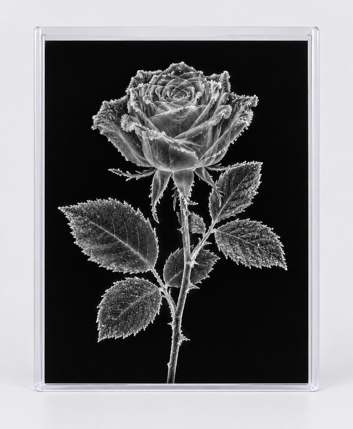 EXPOSED WINTER — FROZEN ROSE in clear rigid card sleeve