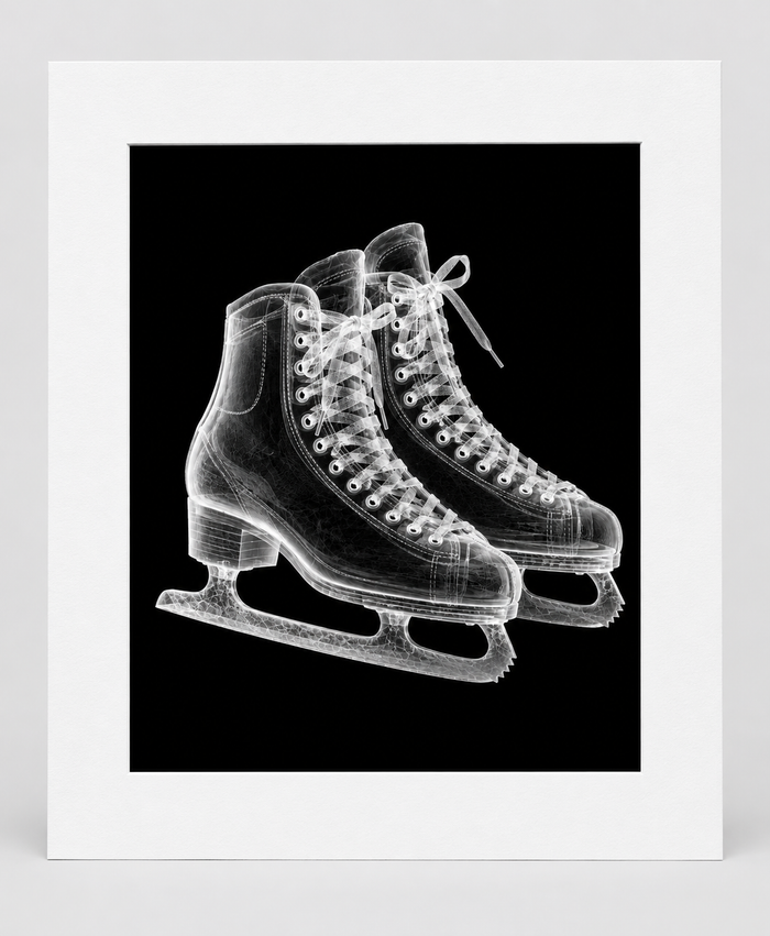 EXPOSED WINTER — ICE SKATES — 14 × 17 artwork in 16 × 20 white mat