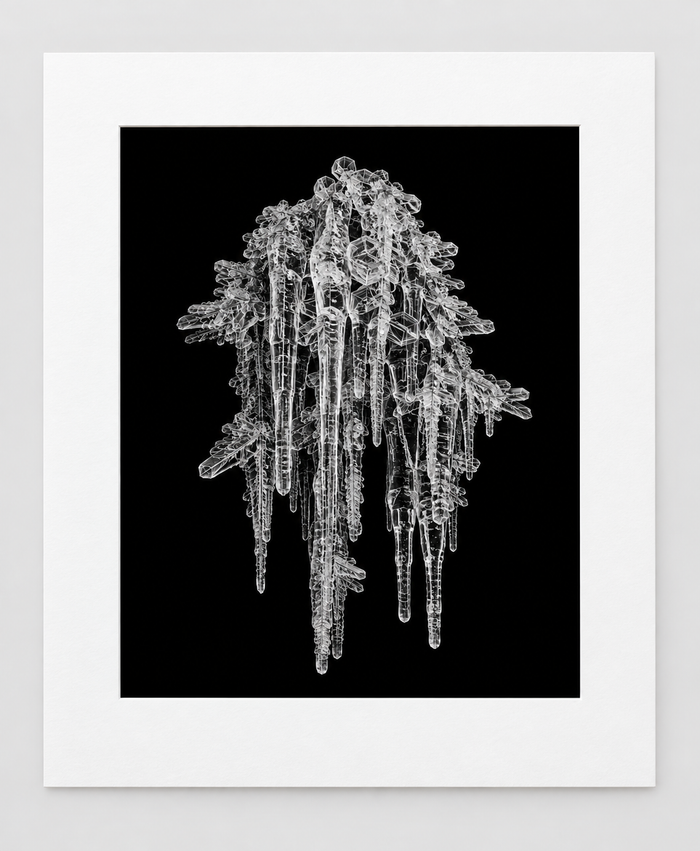 EXPOSED WINTER — ICICLE CLUSTER — 14 × 17 artwork in 16 × 20 white mat