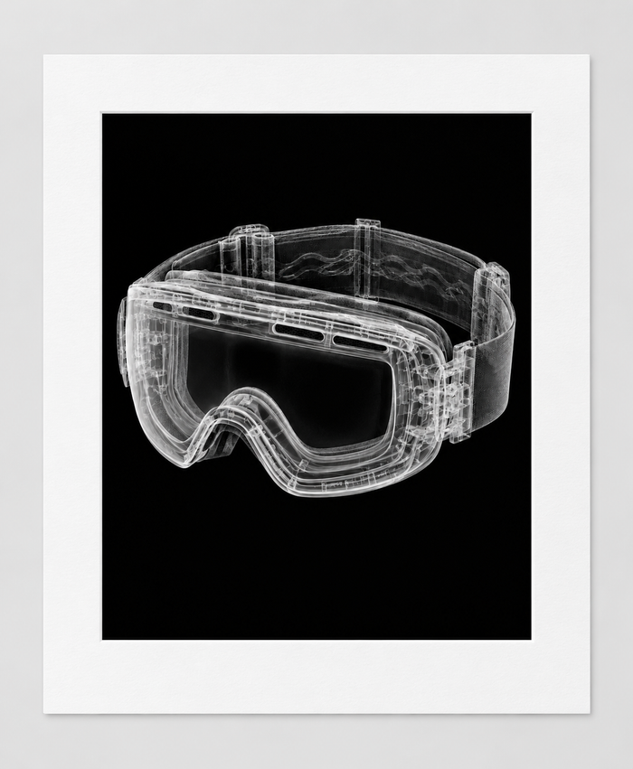 EXPOSED WINTER — SKI GOGGLES — 14 × 17 artwork in 16 × 20 white mat