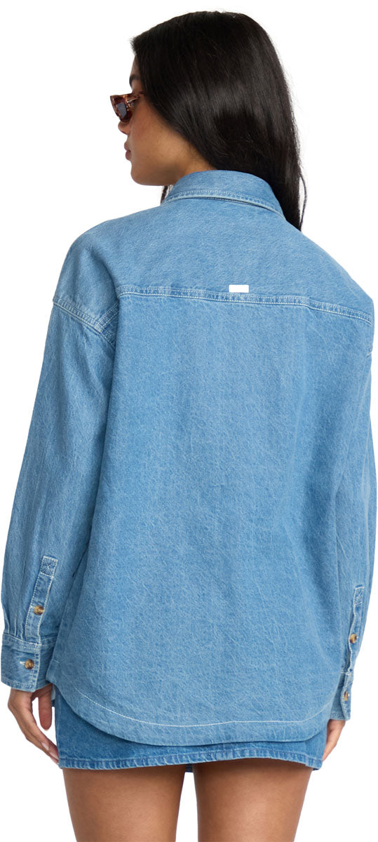 Fadeaway Denim Shacket - Women's