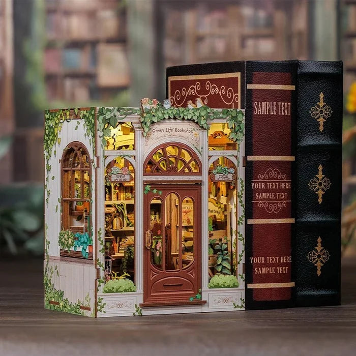 Green Life Bookshop – DIY book nook kit, HiNooki (image 4)