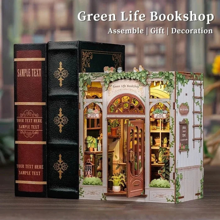 Green Life Bookshop – DIY book nook kit, HiNooki (image 5)