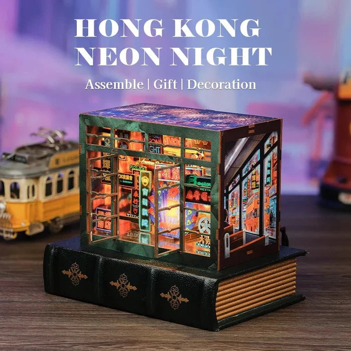 Hong Kong Neon Night – DIY book nook kit, HiNooki (image 3)