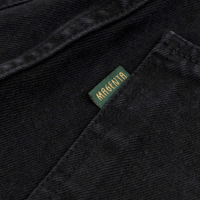 Magenta Skateboards Ledge Denim Pants Black back tag detail