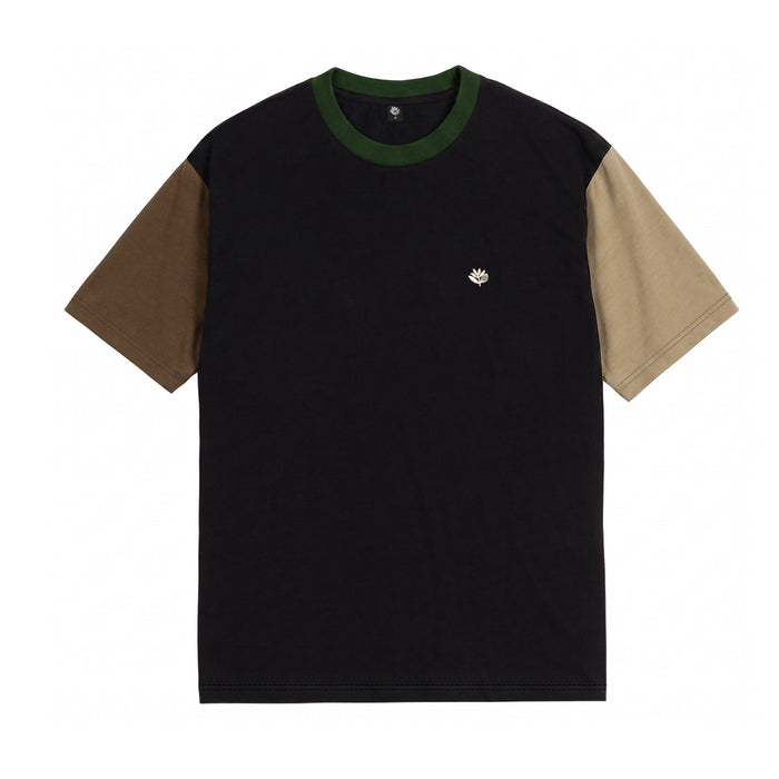 Magenta Skateboards Panels Tee Black front