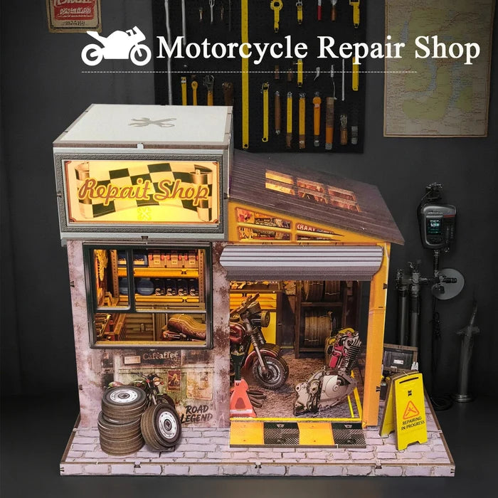 HiNooki - Motorcycle Repair ShopDIY Miniature House