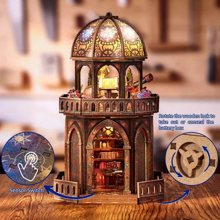 Observatory – 3D wooden puzzle kit, HiNooki (image 5)