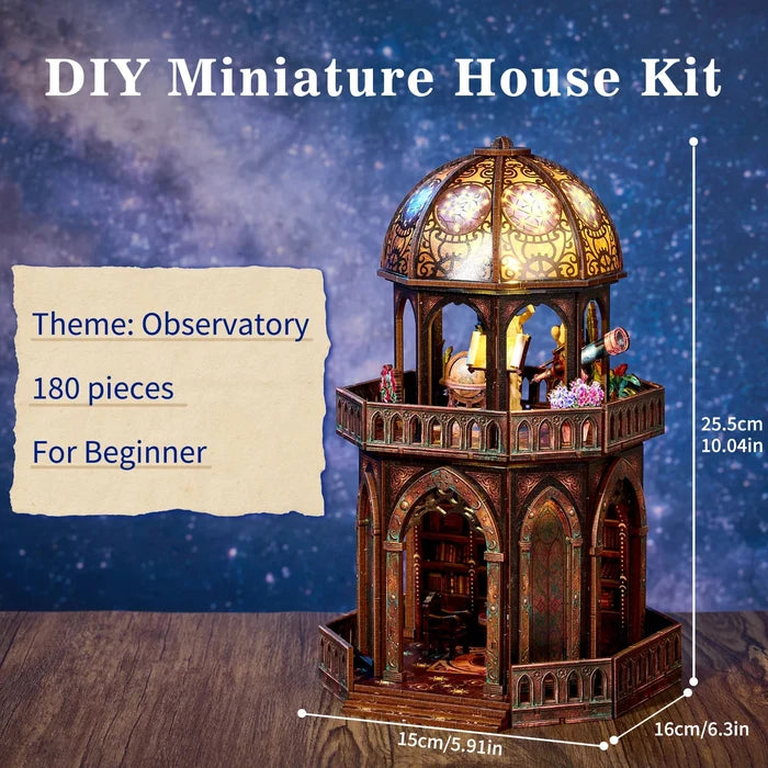 Observatory – 3D wooden puzzle kit, HiNooki (image 2)
