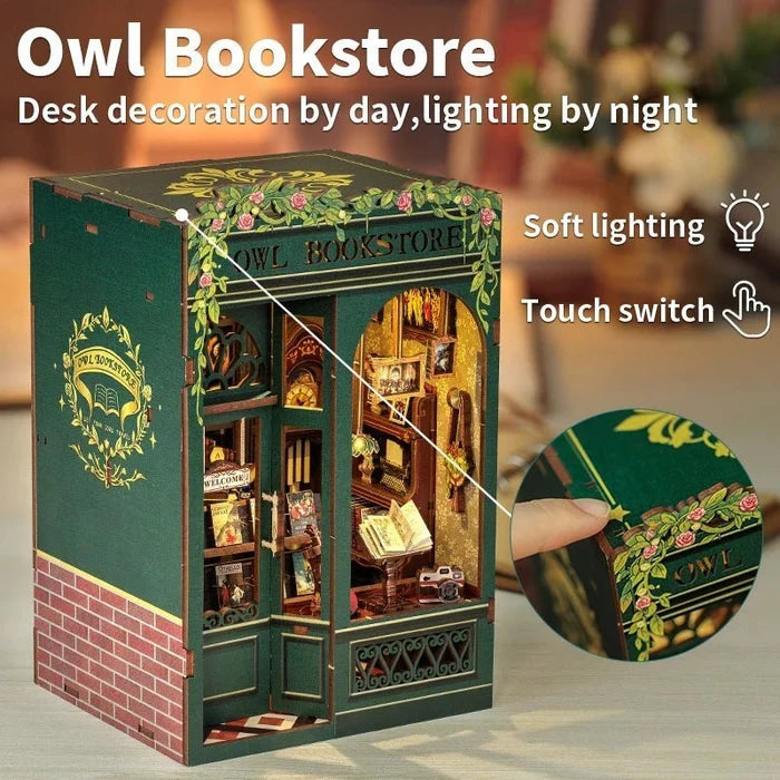 Owl Bookstore – DIY book nook kit, HiNooki (image 6)