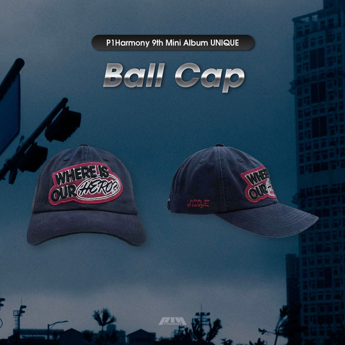 P1Harmony UNIQUE merch ball cap buy USA, P1Harmony WHERE IS OUR HERO cap, P1Harmony 9th mini album UNIQUE merchandise, P1Harmony UNIQUE pop up merch, P1Harmony official cap hat, P1Harmony MD ball cap kpop