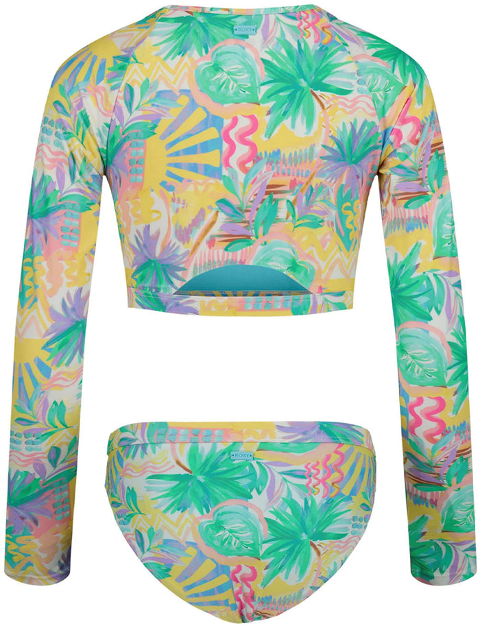 Palm Sun Crop Swimsuit - Girls'