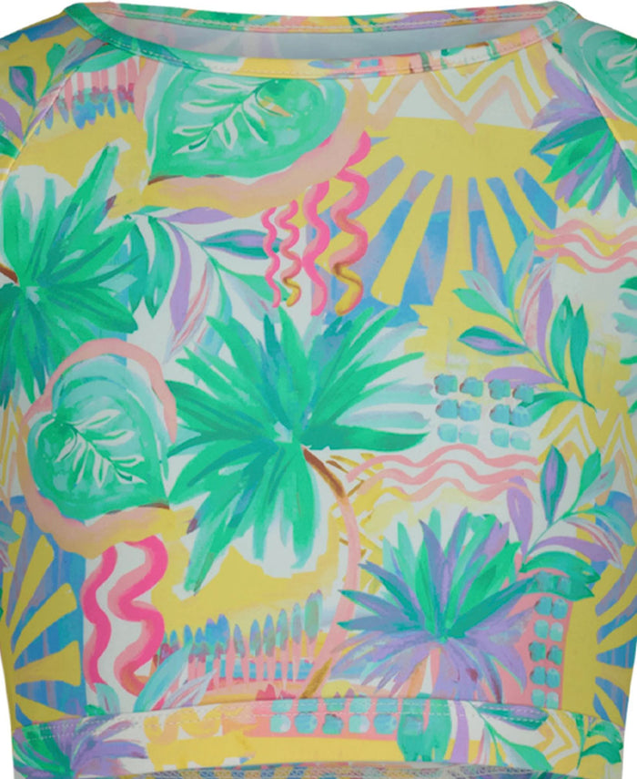 Palm Sun Crop Swimsuit - Girls'