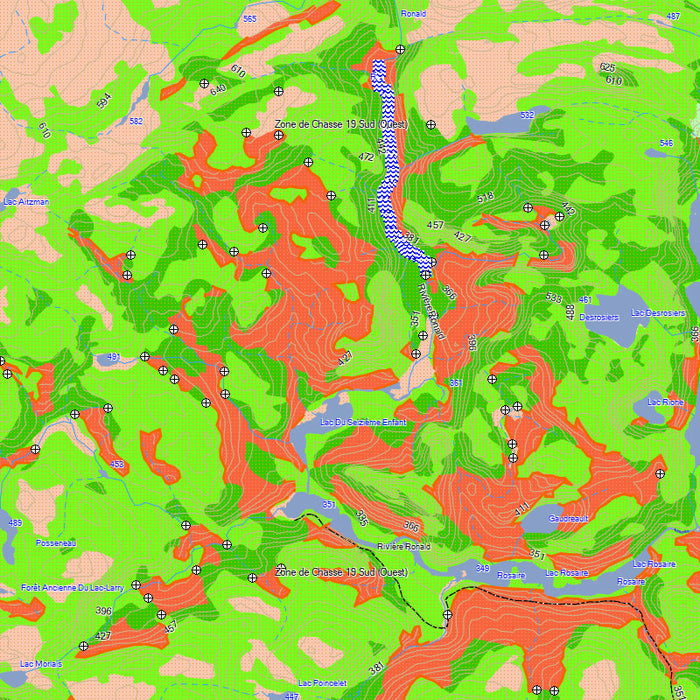 Quebec Hunting Map for GPS - Moose