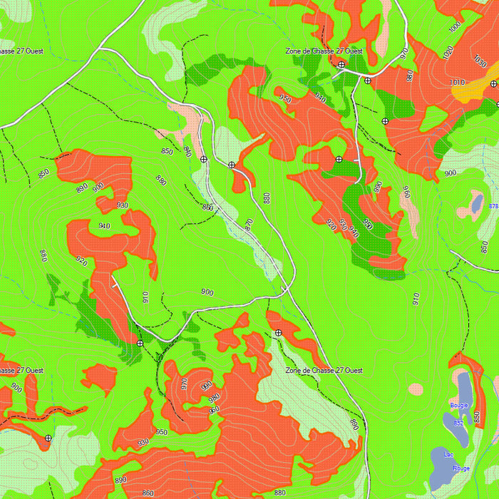 Quebec Hunting Map for GPS - Moose