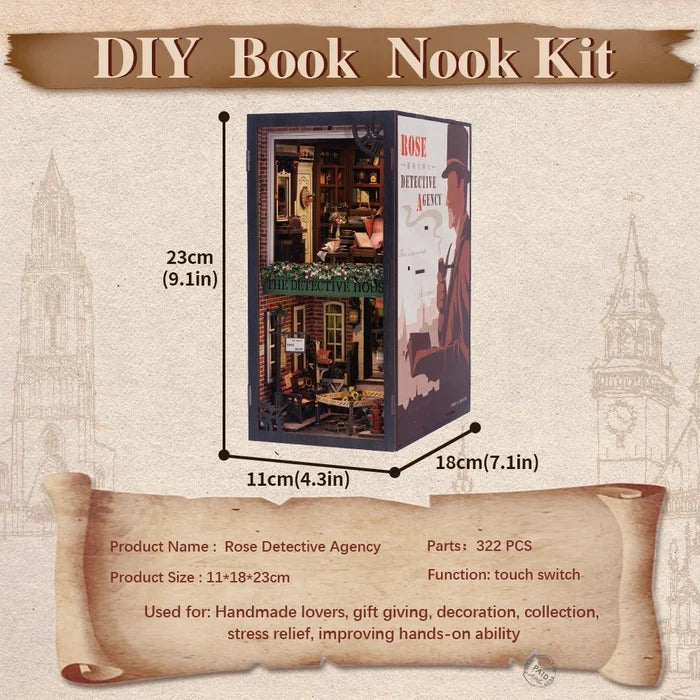 Rose Detective Agency – DIY book nook kit, HiNooki (image 7)