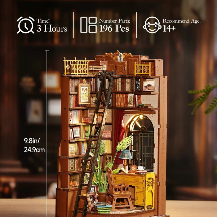 Silent Corner Study – DIY book nook kit, HiNooki (image 7)