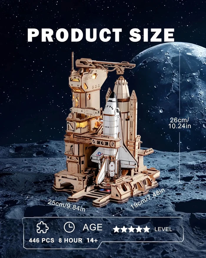 Space Shuttle – 3D wooden puzzle kit, HiNooki (image 4)