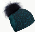 Teal Flakes Pompom Beanie - Women's