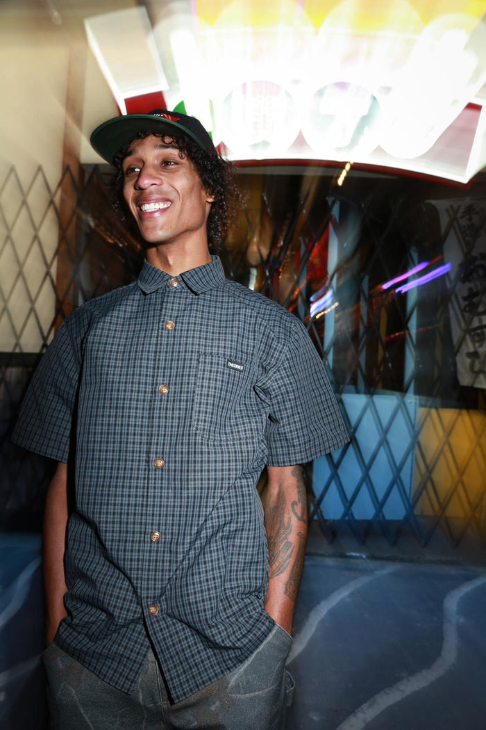 Theories AVIGNON Flannel Button Up Azure Blue