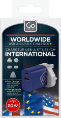 USB-A and USB-C Worldwide Charger