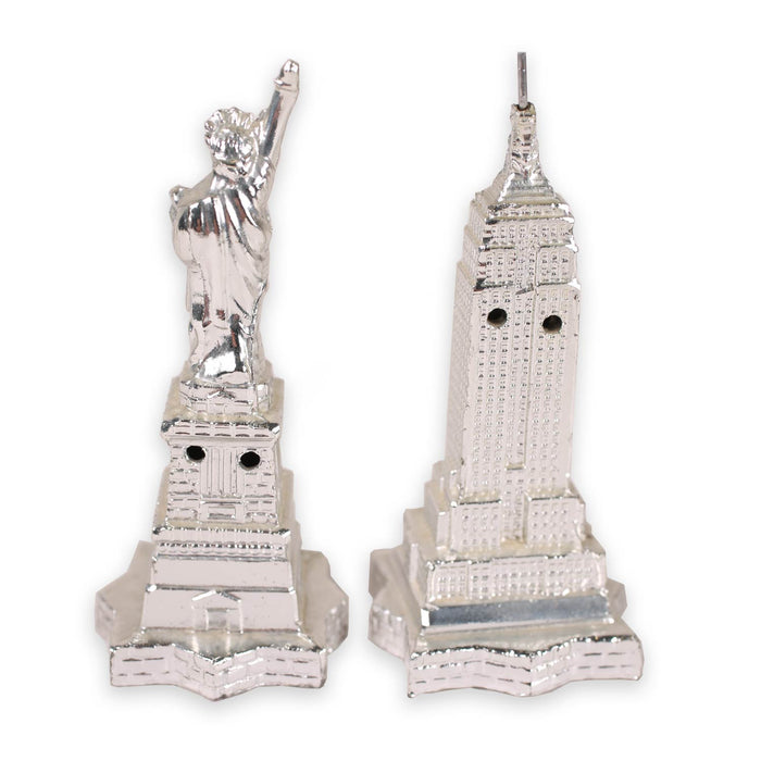 Vintage New York City Souvenir Salt & Pepper Shakers With Plate Japan