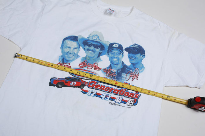 Vintage Petty Generations Nascar Double Sided Tee White XL